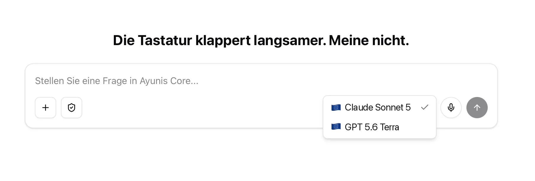 Die Modellauswahl im Eingabebereich des Chats mit den verfügbaren Sprachmodellen.