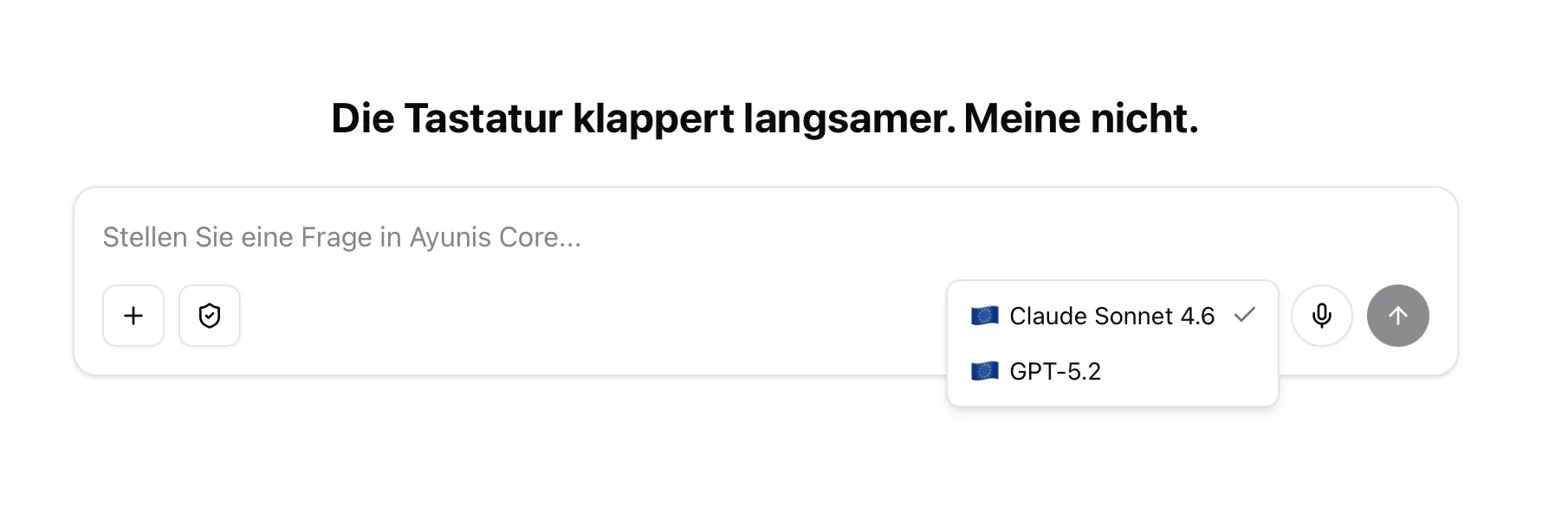 Die Modellauswahl im Eingabebereich des Chats mit den verfügbaren Sprachmodellen.